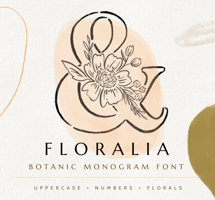 Floralia Botanic Alphabet Font + Illustrations