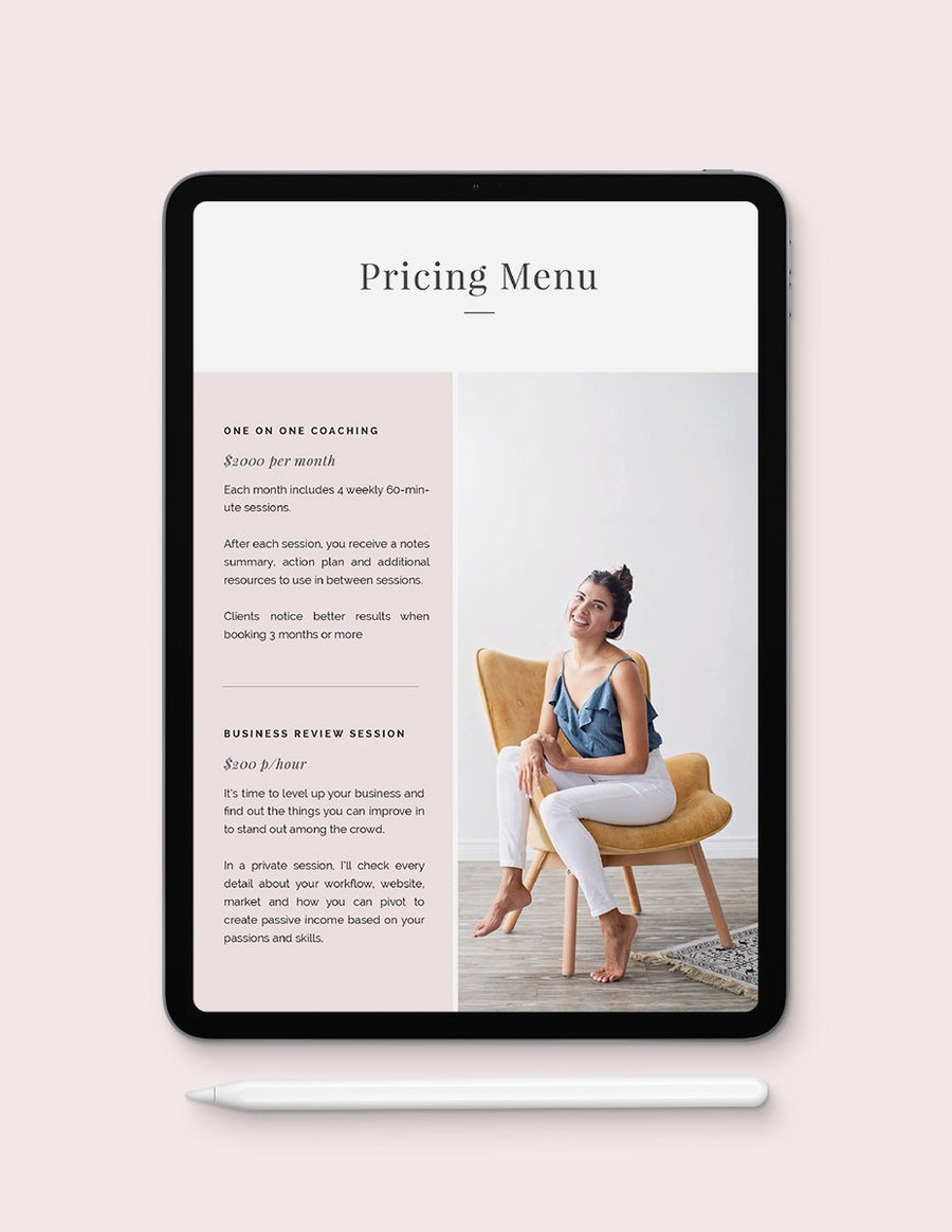 Services & Pricing Guide Template