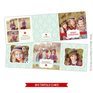 Holiday accordion card 5x5 | Angels