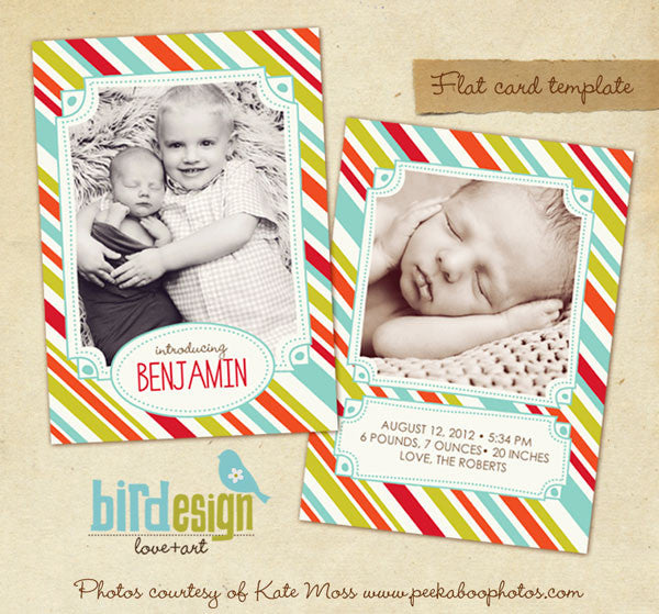 Birth Announcement | Fun & Stripes