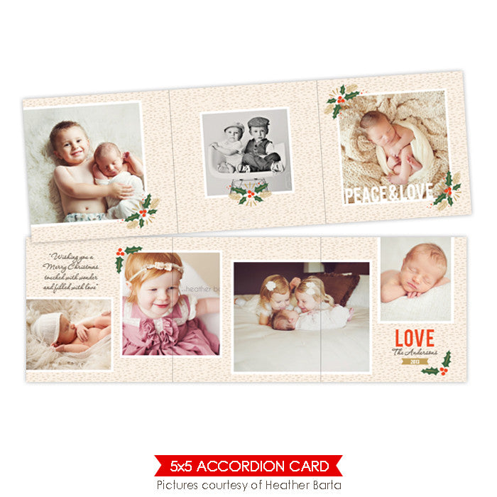 Holiday accordion card 5x5 | Snowy Days - e950