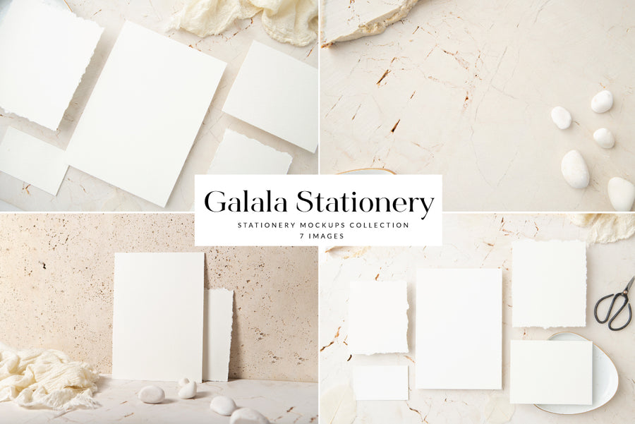 Galala Stationery Mockups Collection | 7 Stock Images