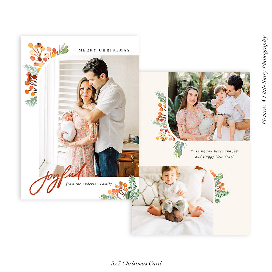 Christmas Photocard Templates Bundle | Winter Watercolor