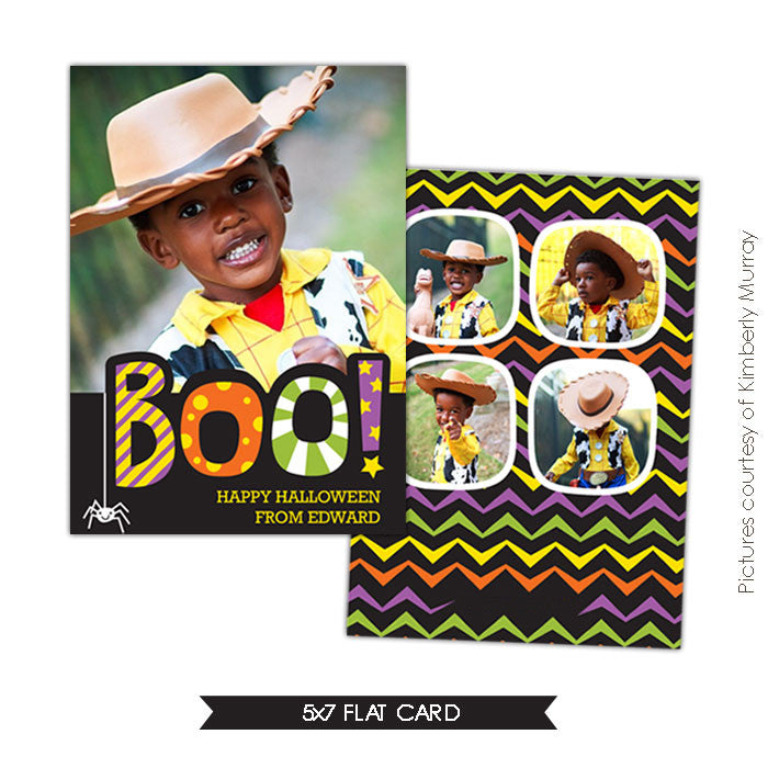 Halloween Photocard Template | Happy Boo