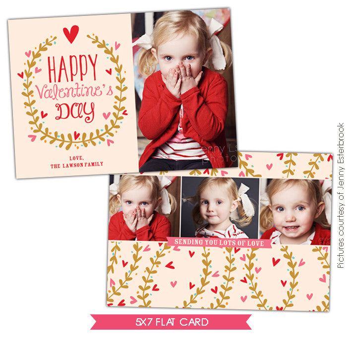 Valentine Photocard Template | Kisses garden