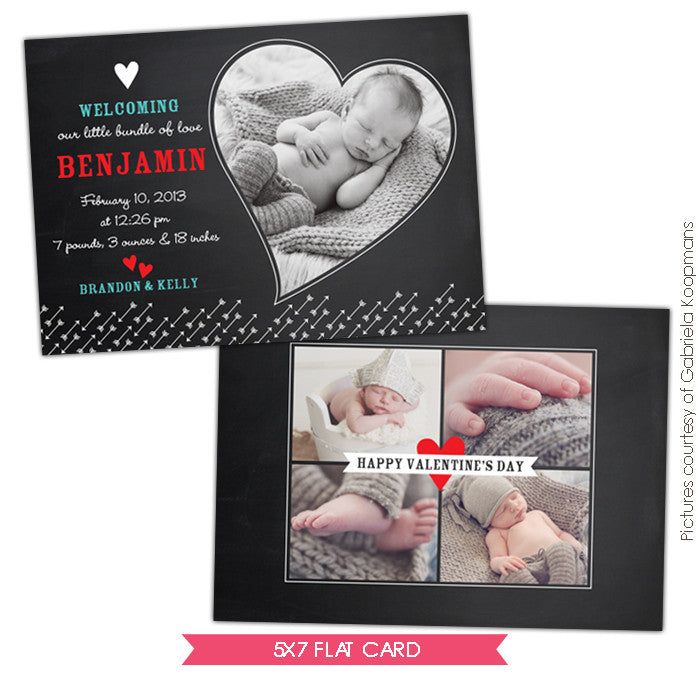 Valentine Birth Announcement template | Love Love