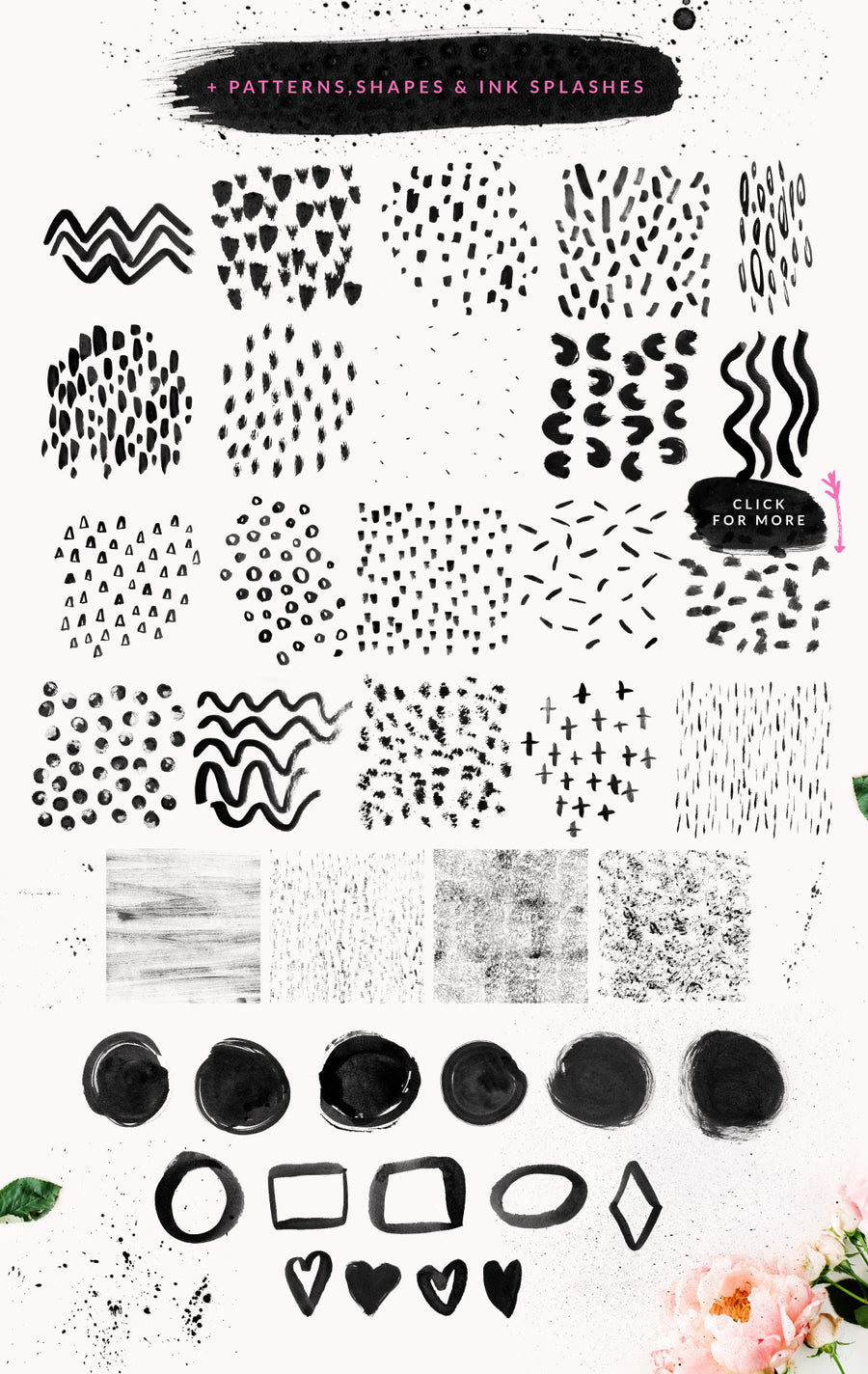 100 Paint Brush Stamps for Procreate