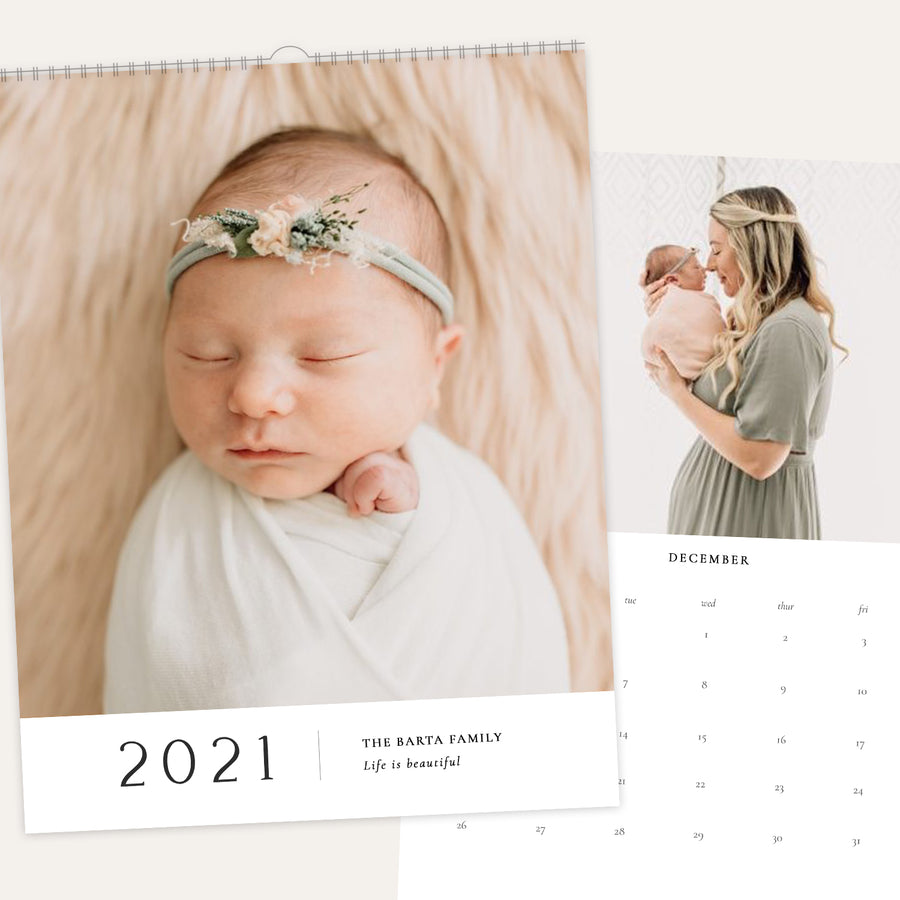 2021 Wall Photo Calendar 11x14 and 8.5x11 | Minimalistic