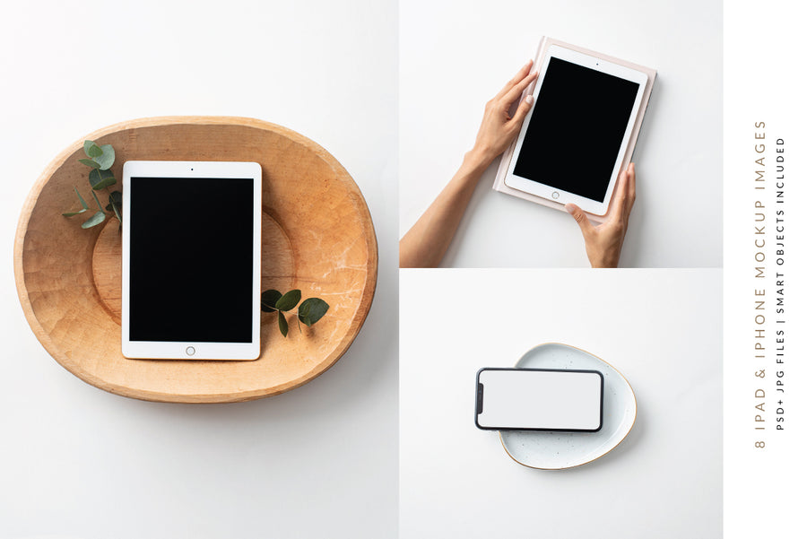 CleanGreen Ipad & Iphone Mockups Collection | 8 Stock Images