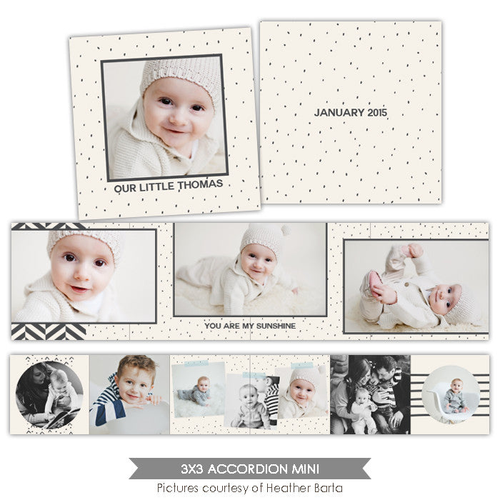 Neutral accordion mini 3x3 | Chic gray