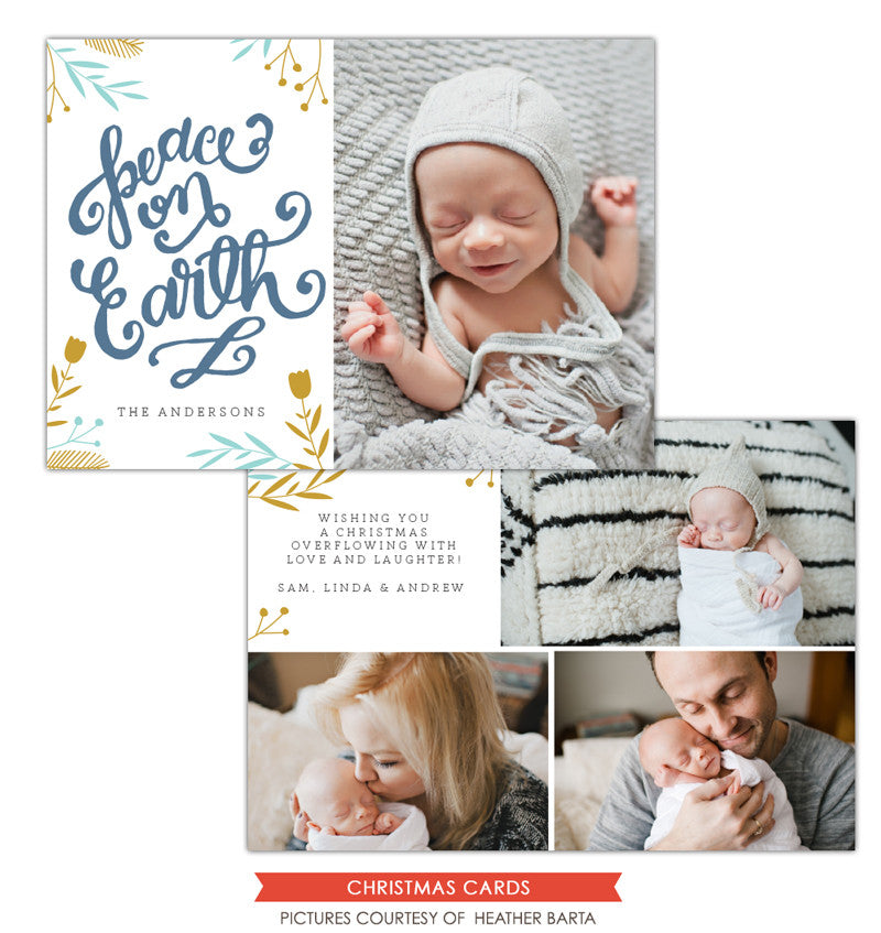 Christmas Photocard Template | Peace on Earth