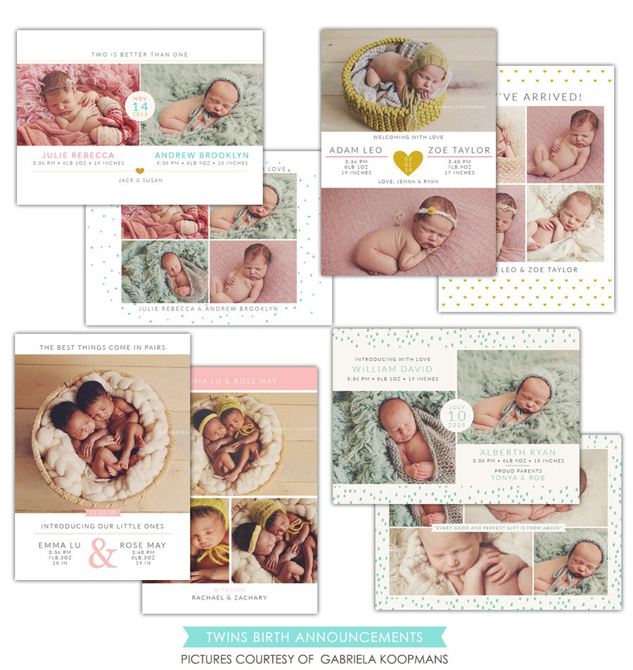 Twins Birth Announcements bundle | Little blessings