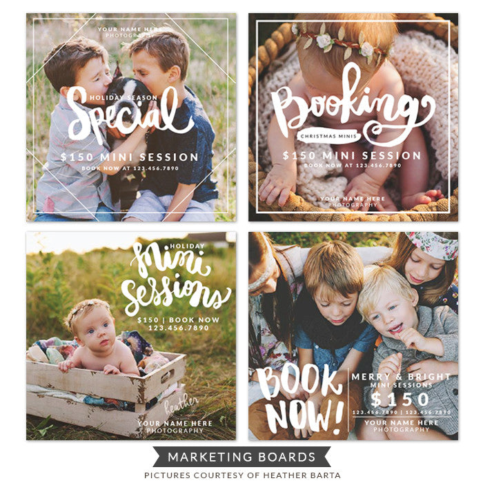 Photography Marketing boards bundle | Modern lettering