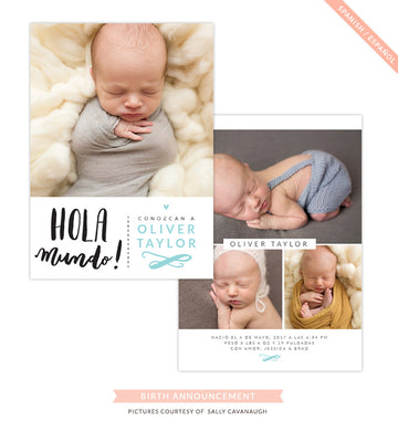 Birth Announcement - Spanish | Hola mundo