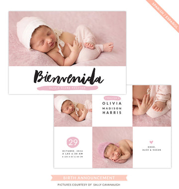 Birth Announcement - Spanish | Bienvenida