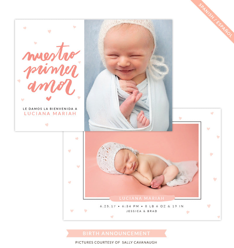 Birth Announcement - Spanish | Primer amor