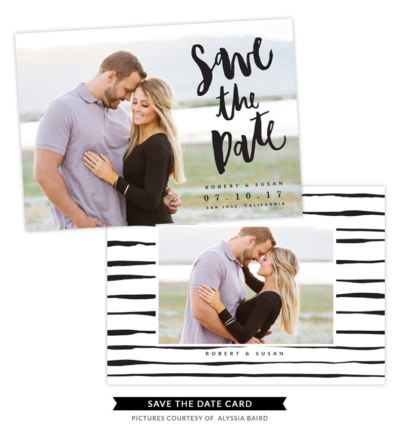 Save the Date card | Silver Glitter