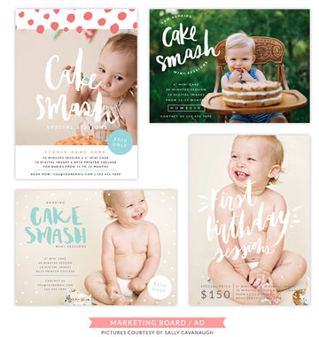 Cake Smash Marketing Board Bundle | Smash and Splash