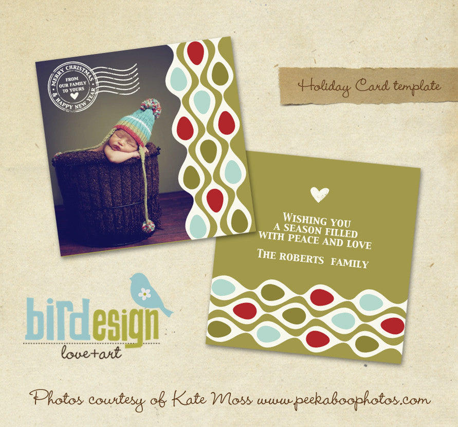 Holiday Photocard Template | Retro Christmas