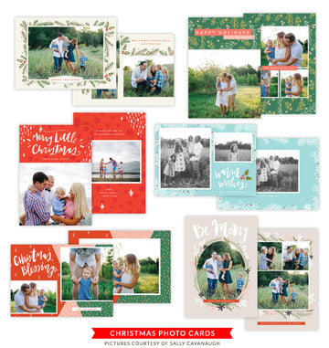 Christmas Photocards Bundle | Floral Christmas