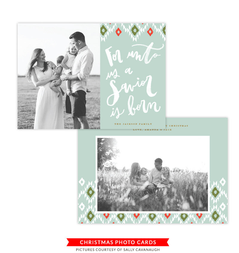 Christmas Photocard Template | a Savior is born