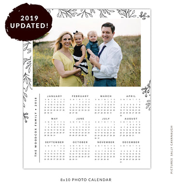 8x10 2019 calendar template | In the woods