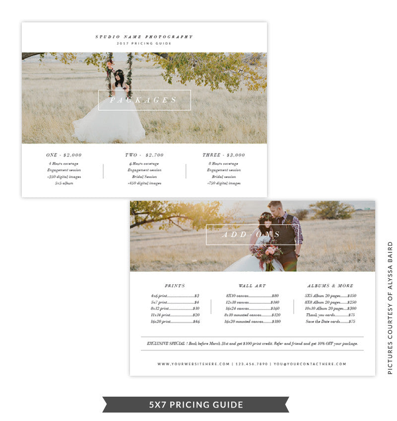 5x7 Pricing Guide Template | Landscape Minimalist