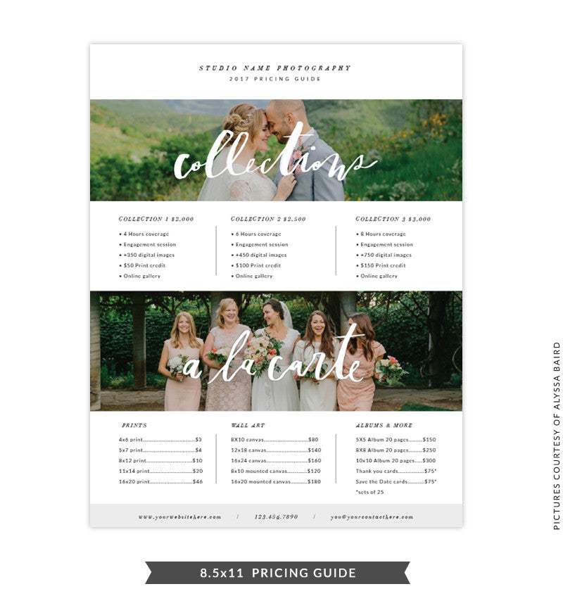 8.5x11 Pricing Guide Template | Modern Minimalist