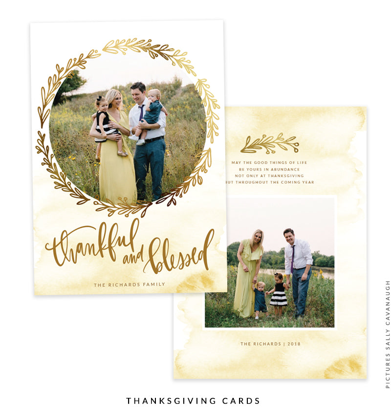 Thanksgiving Photocard Template | Golden Garden