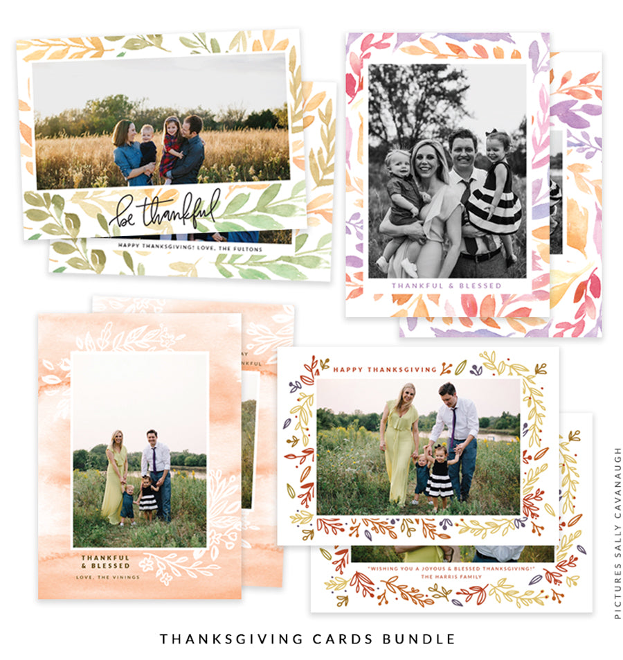 Thanksgiving Photocard Templates Bundle | Unfading Beauty