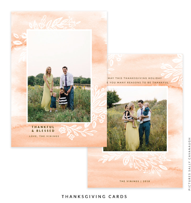 Thanksgiving Photocard Template | Peach Beauty