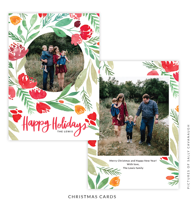 Christmas 5x7 Photo Card | Christmas roses