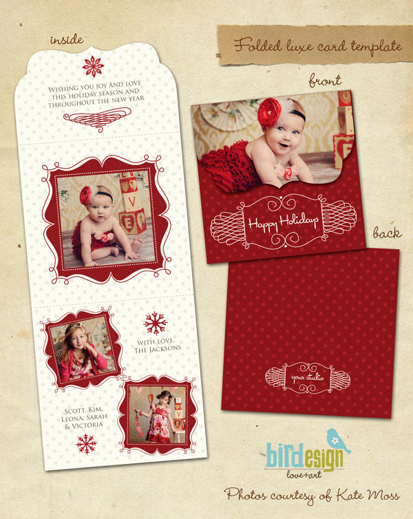 Holiday Ornate Photocard  | Romantic Christmas 5x5