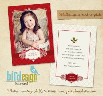 Holiday Photocard Template | Mistletoe