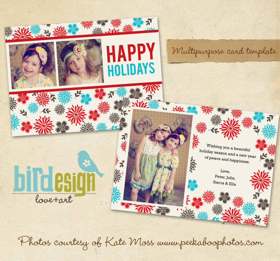 Holiday Photocard | Winter flowers