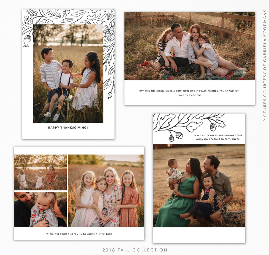 Thanksgiving Photocard Templates Bundle | Fall 2018