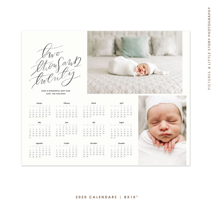 8x10 | 2020 calendar template | Good vibes