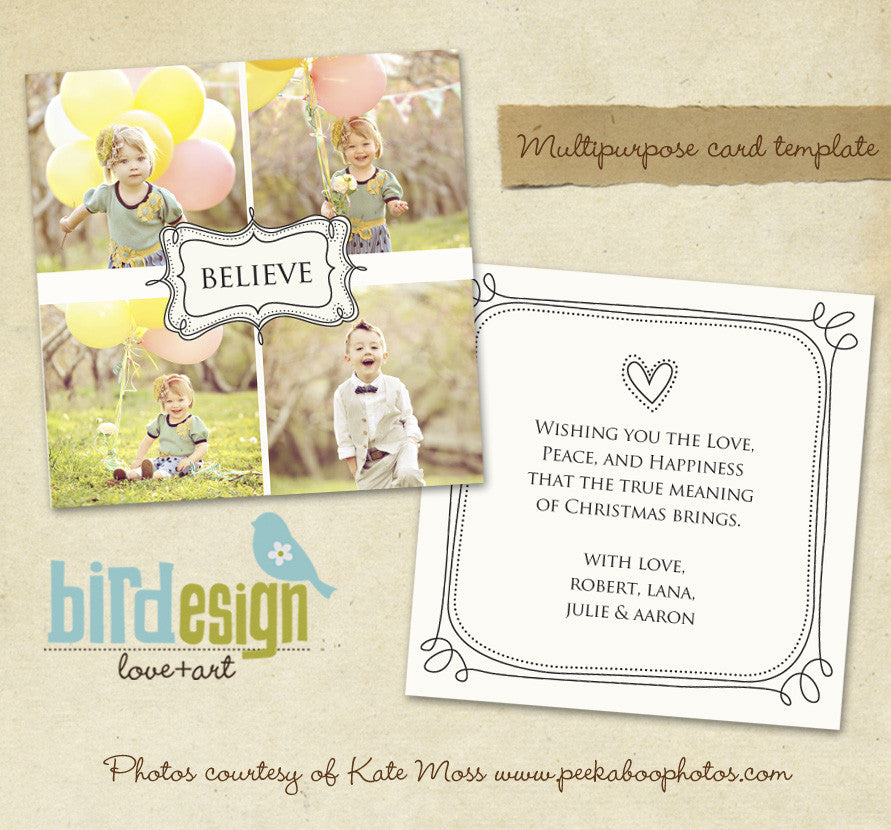 Holiday Photocard Template | Believe