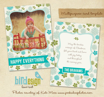 Holiday Photocard | Festive Flowers