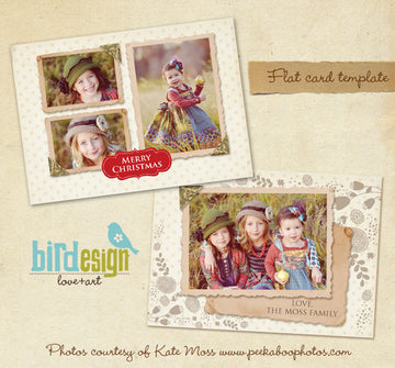 Holiday Photocard | Vintage girls Landscape