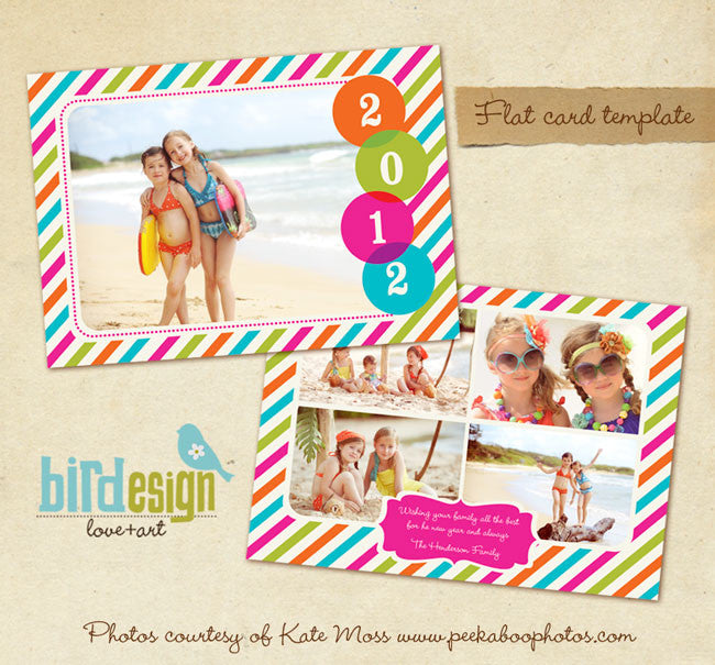 New Year Photocard Template | Rainbow style