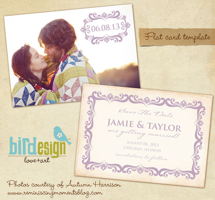 Save the date digital template for photographers
