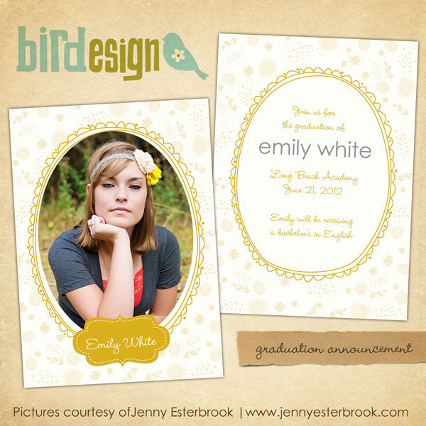 Graduation announcement digital template for photographers
