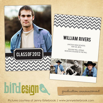 Graduation announcement digital template for photographers
