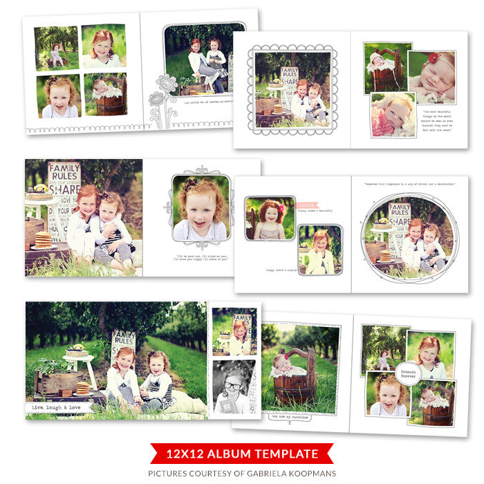 Blooming album |  12x12 Album template