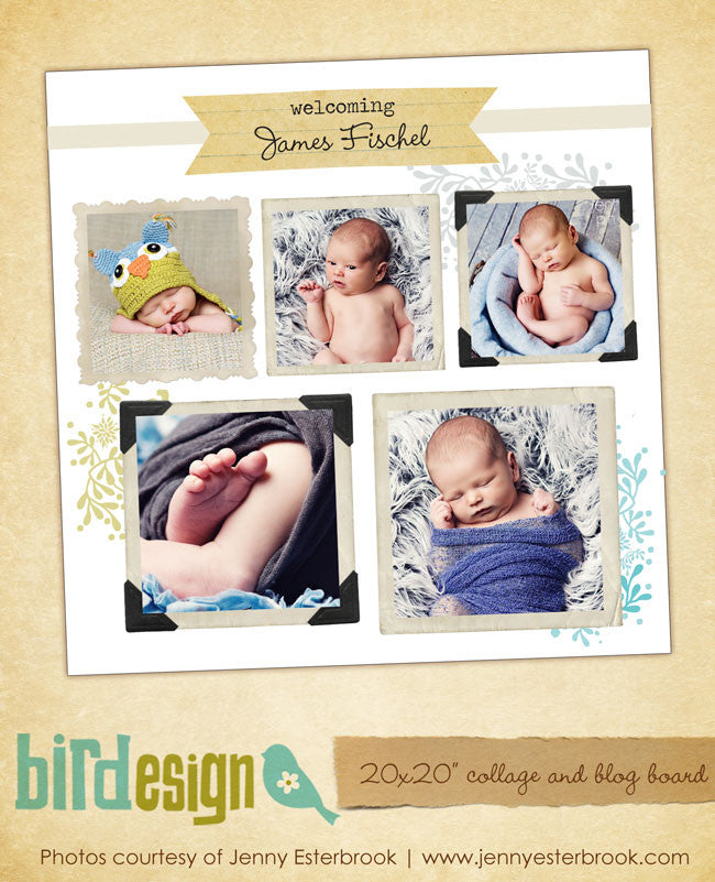 20x20 collage & blog board | Baby memories