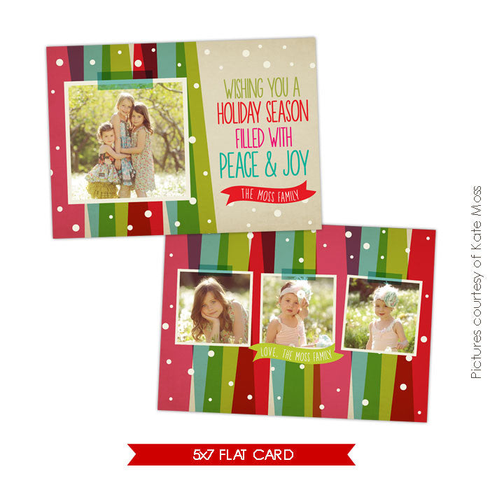 Holiday Photocard Template | Christmas Rainbow