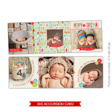 Holiday accordion card 5x5 | Celebrate Love