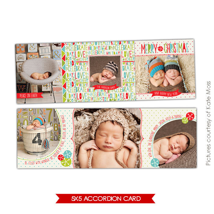 Holiday accordion card 5x5 | Celebrate Love