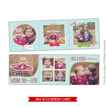 Holiday accordion card 5x5 | Winter charm